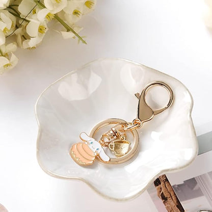 2PCS Lotus Leaf Shape Ring Holder Dish, Small Key Bowl, Ceramic Trinket Tray - Image 4