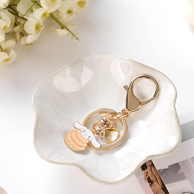 2PCS Lotus Leaf Shape Ring Holder Dish, Small Key Bowl, Ceramic Trinket Tray - Image 6