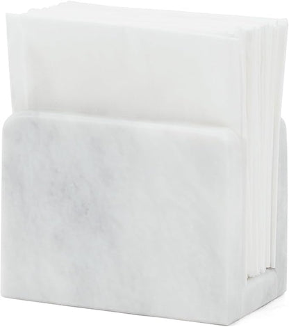 Marble Mini Napkin Holder 3" x 4" Inch White Serviette Holder by MarblousKrafts
