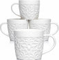 25DOL 16 oz Ceramic Coffee Mugs Set of 4 – Embossed Nature-Inspired Design by 25DOL