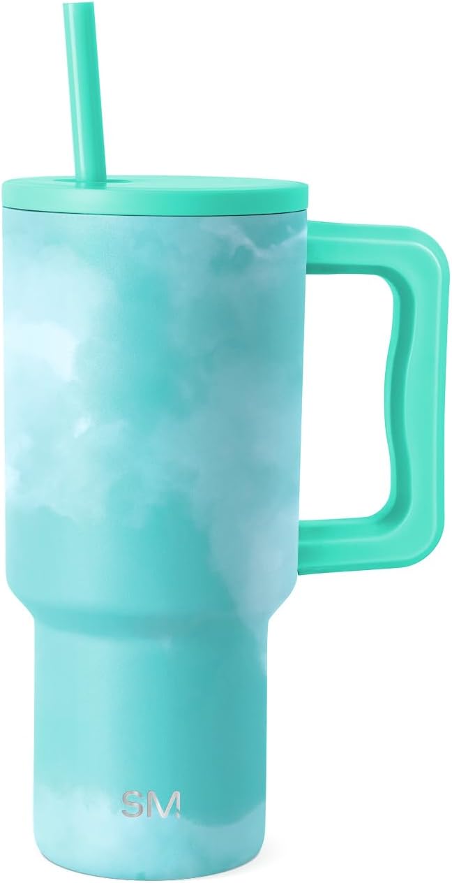 Simple Modern Tumbler with Handle and Straw | 30oz | Tie Dye | Trek Tumbler by Unknown