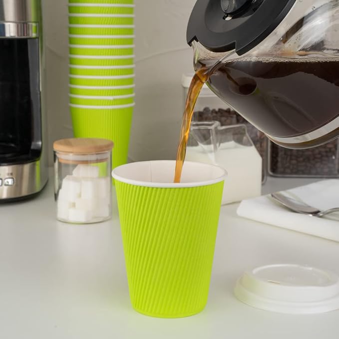 Restaurantware-12 Ounce Disposable Coffee Cups, 500 Ripple Wall Hot Cups - Image 11