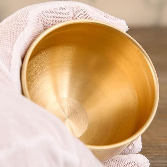 Vintage Teacup Set 2 Pack 2Oz Antique Brass Tea Cups Small Retro Teacups - Image 5