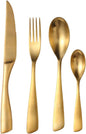 8 Piece Gold Silverware Set for 2,Modern Unique 18/10 Stainless Steel Flatware Cutlery Set, Eating Tableware Set,Vintage Luxury Style Cutlery Set for Home Restaurant Wedding Party
