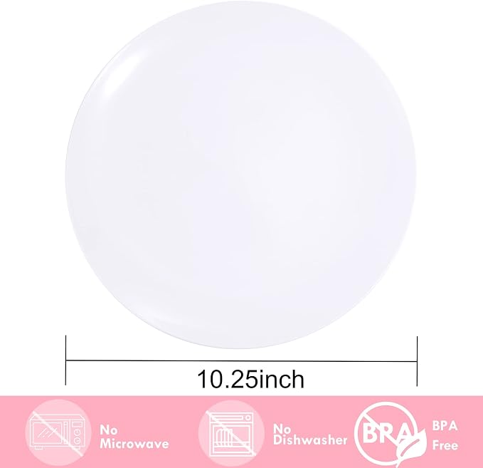 100pcs White Plastic Plates - Image 2