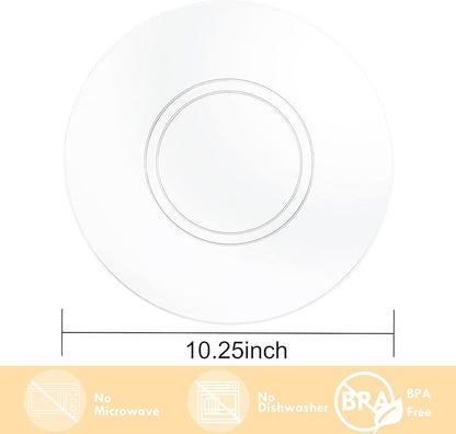 Hioasis 100pcs Clear Plastic Plates for Party - 10.25" Dinner Plates Disposable, Heavy -duty, Classy and Elegant for Wedding