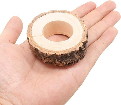 20PCS Rustic Wooden Napkin Rings, Handmade Creative Napkin Round Holder - Image 5
