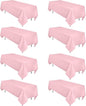 8 Pack Pink Valentine's Day Tablecloth 60 x 126 Inch Rectangular Tablecloths for 8 Foot Rectangle Tables, Wrinkle Resistant Pink Table Cloth Washable Polyester Fabric for Buffet Wedding Party Banquet