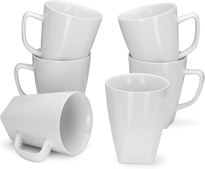Miicol Porcelain Coffee Mugs Set of 6, Large Coffee Cups 14 oz, Ceramic Mugs by Miicol