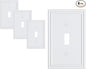 4-Pack Single Toggle Light Switch Cover Plate, Durable Solid Zinc Alloy Decorative Switch Plate Covers, Pure White 1 Gang Wall Plate, Corrosion Resistant