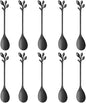 AnSaw Elegant Black Leaf Coffee Spoons by AnSaw