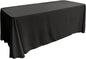 LA Linen Polyester Poplin Washable Rectangular Tablecloth, Stain and Wrinkle Resistant Table Cover 90x132, Fabric Table Cloth for Dinning, Kitchen, Party, Holiday 90 by 132-Inch, Black