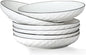 Ceramics Pasta Bowls, 6 Pack 8 inches 20 Oz Large Salad Serving Bowls, Shallow Salad Bowls,ceramics Deep Plates,Microwave Dishwasher Safe,White (rhombus)