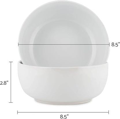 Elanze Designs Bistro Glossy Ceramic 8.5 inch Large Serving Bowls Set of 2 - Image 3