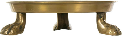 Round Clawfoot Dish — by Alice Lane Home Collection — Gold — for Home Decor, Candles, Jewelry, Perfume, Cosmetics, and Coffee Table — Size Large (Small)