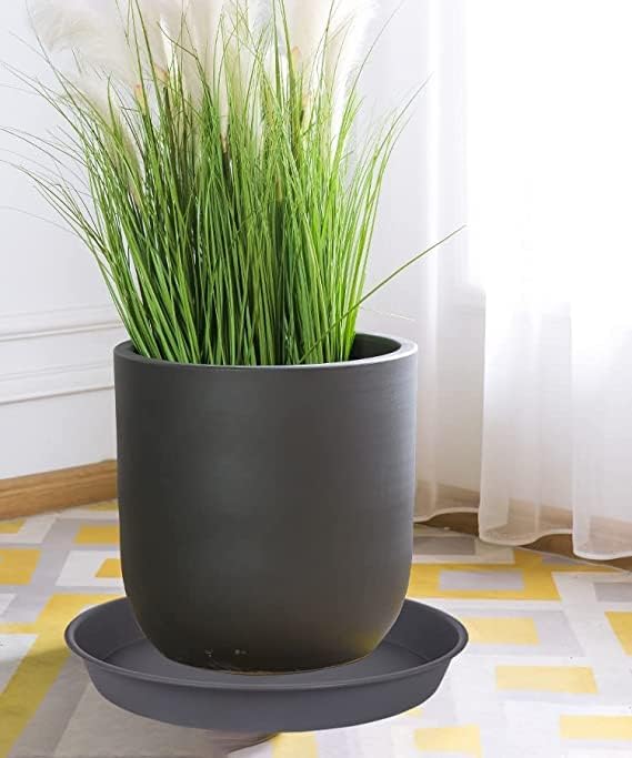 2 Pack of 10 inch Plant Saucer Gray, Heavy Duty Plastic Plant Saucer 10 inch - Image 4