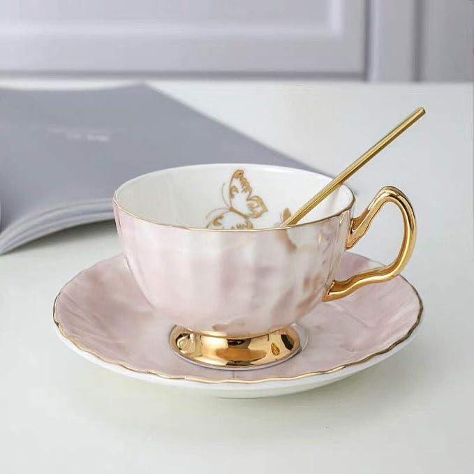 Bone China Cup and Saucer Set- Butterfly and Elegance - Image 3