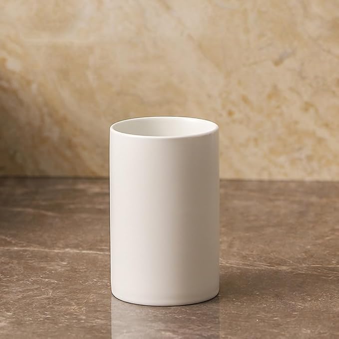 Japanese Minimalist Black and White Style Handleless Straight Ceramic Mug - Image 3