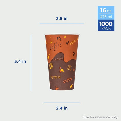 Karat 16 oz Paper Hot Coffee Cups Disposable, Leak-Resistant Double Poly-Lined - Image 3
