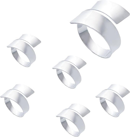Set of 6 Elegant Silver Napkin Rings, Perfect Table Setting Decor by Unknown