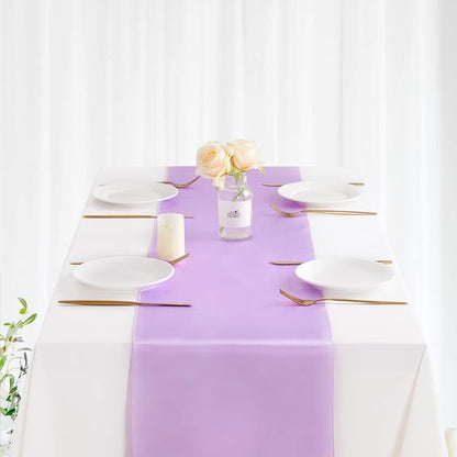 Lavender Satin Table Runners 10 Pack 12x108 inch Silk Smooth Fabric | Bright - Image 2