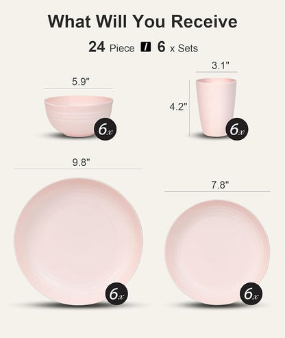 Quatish 24 Piece Plates and Bowls Sets - Image 2