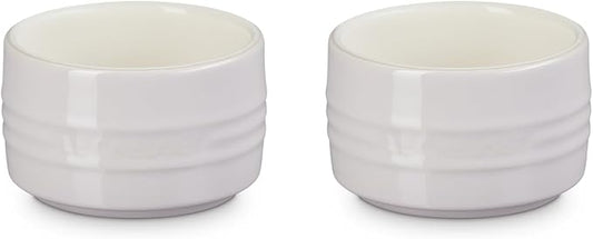 Le Creuset Stoneware Round Ramekin Straight Wall Set of 2, 7 oz. Each, Shallot