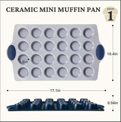 BRONYPRO 24-Cup Non Toxic Nonstick Ceramic Mini Muffin Pan & Cupcake Tin - Image 7