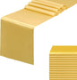 12 Pack Gold Table Runners, Satin Table Runner 12x108 Inches Long, Silk and by HMQIANG
