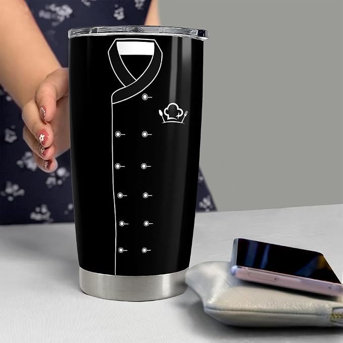 Gifts for Women Men Chef Tumbler 20oz Chef Stainless Steel Insulated Tumblers - Image 6