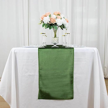 Balsa Circle 10 pcs 12x108-Inch Olive Green Premium Velvet Table Runners - Image 5