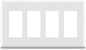 ELEGRP 4-Gang Decorative Wall Plates, Standard Size Unbreakable Thermoplastic Faceplate Cover for Decorator Receptacle Outlet Switch, UL Listed (1 Pack, Glossy White)