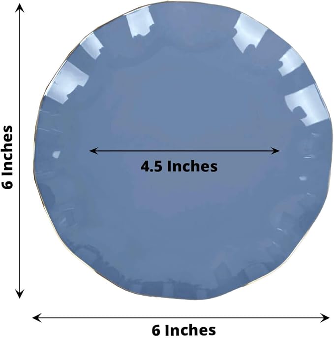 Efavormart 10 Pack | Dusty Blue 6" Round Plastic Dessert Salad Plates, - Image 3