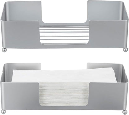 MyGift Modern Silver Tone Metal Countertop Folded Paper Towel Holders, - Image 7