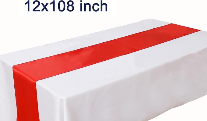 Satin Red Table Runners 10 Pack - Image 3