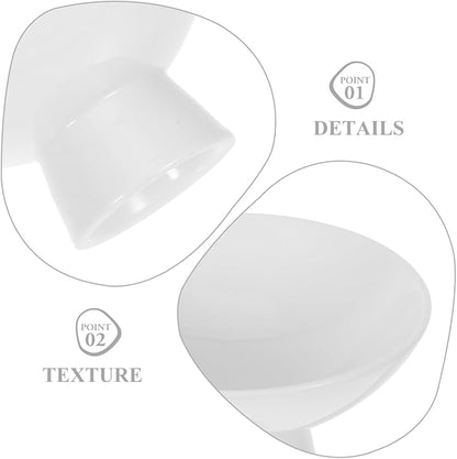 2Pcs Small White Pedestal Bowls Ceramic Footed Fruit Bowl 4.9 x 4.13Inch 2 Sizes