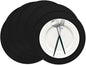 50 Black Paper Place Mats Black Round Disposable Table Mats Decorative Placemats for Wedding Banquet Party Tableware Decor