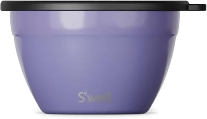 S'well Stainless Steel Salad Bowl Kit 64oz, Hillside Lavender, Comes by Swell