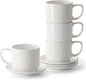 DOWAN 12oz Coffee Mugs, Cappuccino Cup and Saucer Set of 4, Tea Cups by DOWAN