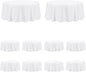 PureFit 10 Pack Round White Table Cloths 90 Inch for Round Tables, Stain and Wrinkle Resistant Table Linens for Home Use, Wedding, Party, Banquet and Camping