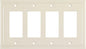 Henne Bery Modern Edge Decorative Wall Plate Switch Plate Outlet Cover, Durable Solid Zinc Alloy (Quad Decorator, Light Almond)