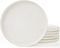 famiware Star Dinner Plates for 6, 10 inches Plate Set, Scratch Resistant, Stoneware Dinnerware, Kitchen Modern Rustic Serving Dishes, Matte White