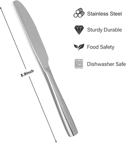 SANTUO Dinner Knives, 12 Piece Dinner knife Set, 18/10 Stainless Steel - Image 2