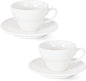 2 oz White Espresso Cups Set of 2, Ceramic Cappuccino Cups by YINUOWEI