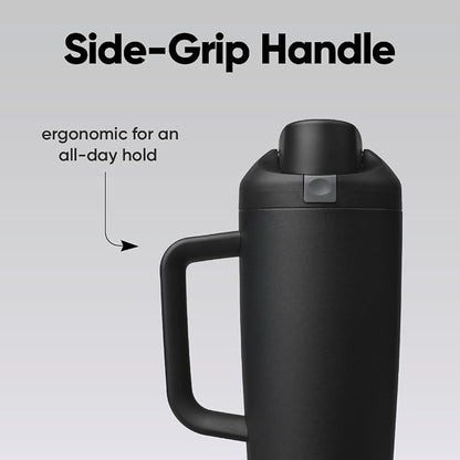 Owala FreeSip Tumbler Stainless Steel Water Bottle 30 oz Very, Very Dark | - Image 5