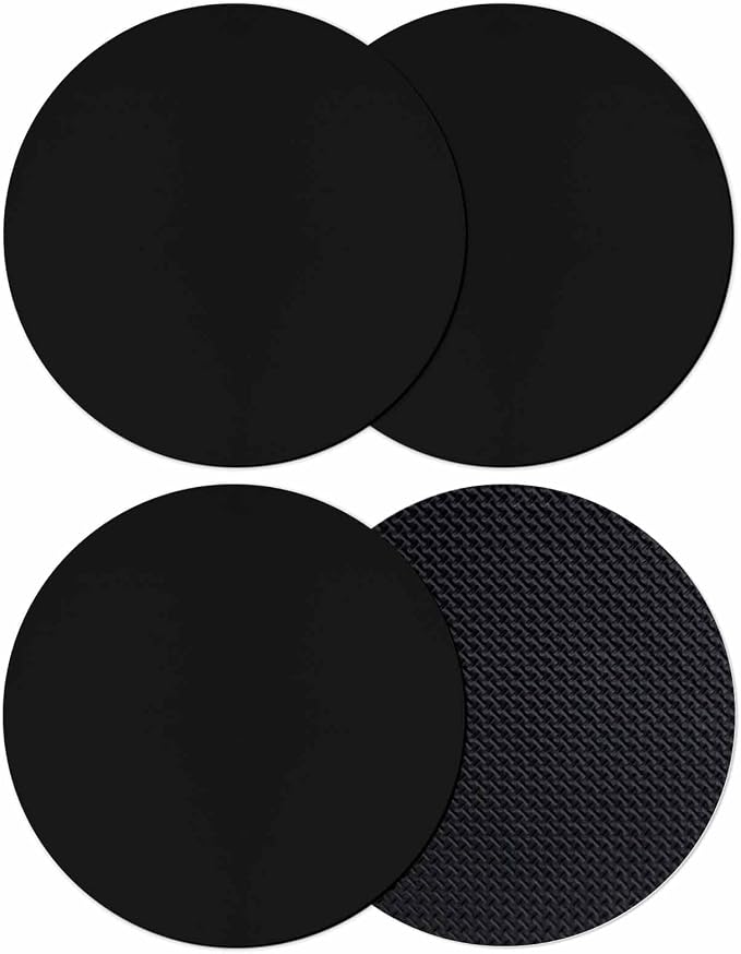 Black Coasters Set of 4, Solid Color Farmhouse Black Soft Absorbent Coasters by PIEPLE
