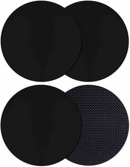 Black Coasters Set of 4, Solid Color Farmhouse Black Soft Absorbent Coasters by PIEPLE
