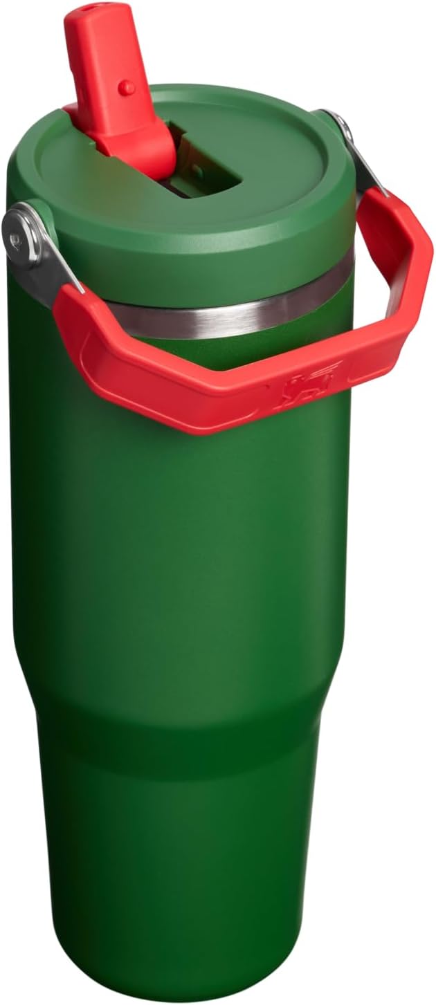 STANLEY IceFlow 2.0 Flip Straw Tumbler, 30 oz, Team Dark Green Red | Easy Carry - Image 2