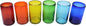 Rainbow Colored 14 oz Drinking Glasses, Recycled Glass, Toxin-Free by MexHandcraft