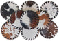 Cowhide Coasters Set of 6 pcs Round Natural Cowhides Drink Pads Hair On Genuine by Unknown